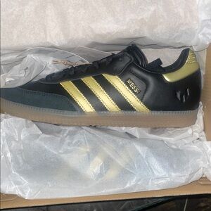 Adidas Samba Messi J Black and Gold Soccer Shoes youth